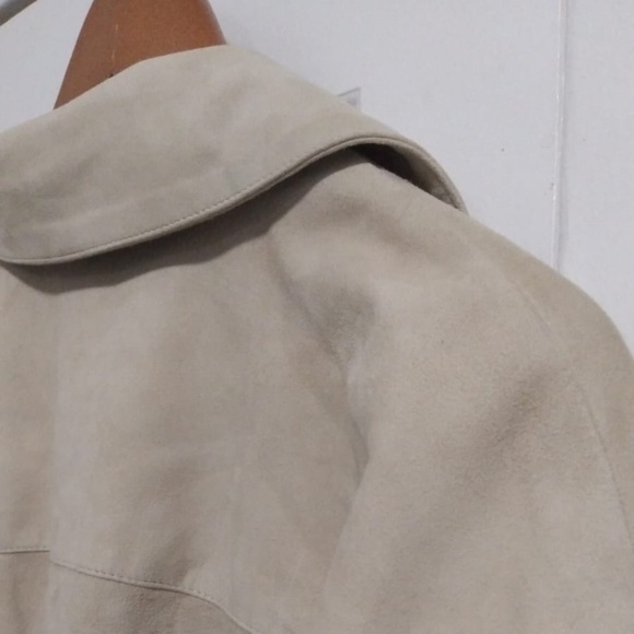 NWT-Banana Rebublic Women's Heritage Suede Shirt Jacket - Beige -size L - Picture 9 of 11